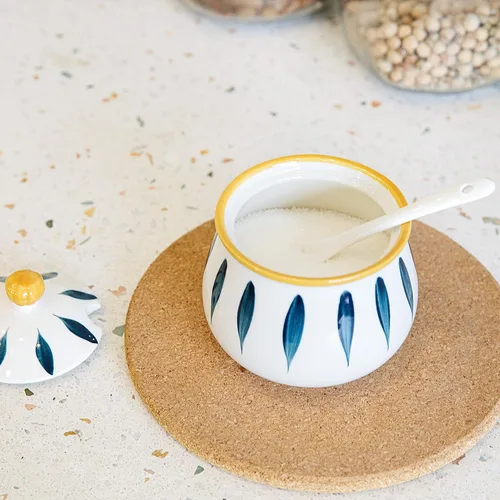 Miniatura 6 de Azucarero de porcelana con tapa y cuchara, tarros de azúcar de cerámica de 12 onzas para cocina y hogar, contenedor de azúcar de granja para barra