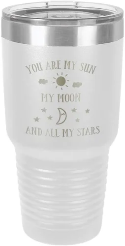 Miniatura 22 de Taza de viaje grabada con grabado en polvo de acero grabado con láser, con texto en inglés "You are MY SUN MY MOON AND ALL MY STARS", sin BPA