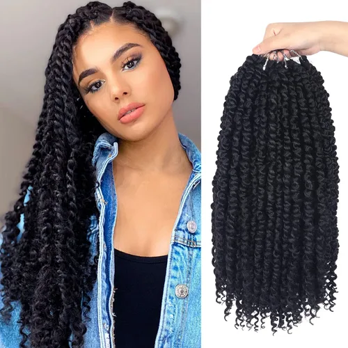 Miniatura 29 de Bileaf Cabello de Ganchillo Passion Twist Pre-retorcido de 10 Pulgadas, 8 Paquetes de Ganchillo Passion Twist, Cabello Corto Passion Twist