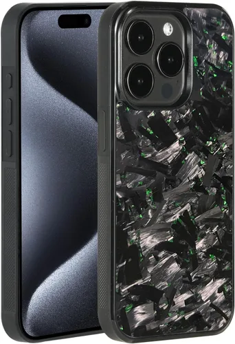Miniatura 20 de Grip Series - Funda para iPhone 15 con fibra de carbono forjada real, diseño de bordes agarres, compatible con carga inalámbrica, compatible