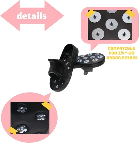 Miniatura 4 de Zapatos antideslizantes con pinchos para pisos epoxi, revestimientos resinosos, compuesto autonivelante y pintura, tamaño grande Negro