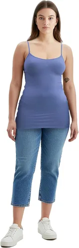 Miniatura 349 de Emmalise Camisola larga casual básica para mujer, con tirantes ajustables, top en capas