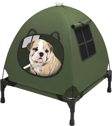 Miniatura 12 de Pozico Cama elevada para mascotas con malla transpirable para gatos y perros pequeños, cuna refrescante elevada para cachorros y gatitos, 18.9 x