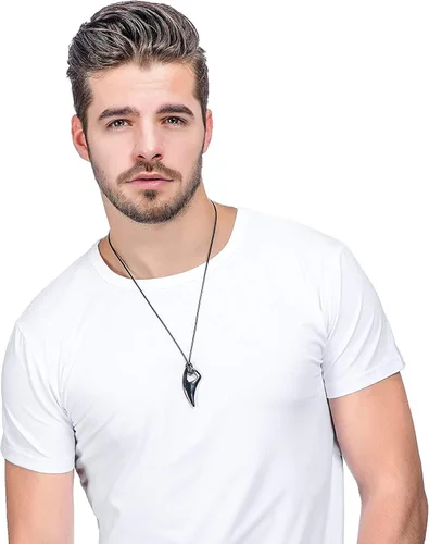 Miniatura 2 de Jstyle Juego de 2 collares con dije de acero inoxidable para hombre con punta de lanza y dientes de lobo