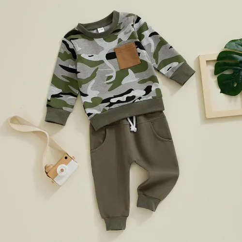 Miniatura 2 de YINGISFITM Ropa de otoño para bebé, sudadera con cuello redondo y manga larga, pantalones deportivos para otoño e invierno