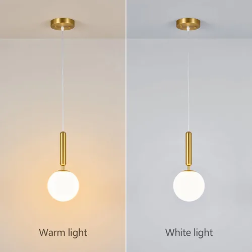 Miniatura 6 de Lámpara Colgante Moderna Accesorio de Iluminación Colgante para Isla de Cocina Luces Colgantes Doradas de Mediados de Siglo con Globo de Vidrio Oro