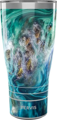 Miniatura 16 de Tervis Teal Splash - Vaso aislado de doble pared hecho en Estados Unidos mantiene las bebidas frías y calientes, 16 onzas, clásico