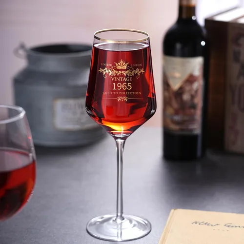 Miniatura 3 de MOMRNTAIL Regalos de copa de 1965 para cumpleaños 60, copa de vino de copa de vino de copa de 16 onzas, decoraciones de cumpleaños de 60 años