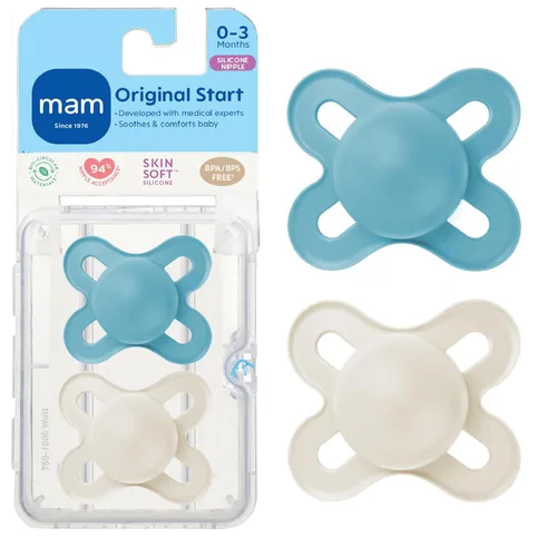 Miniatura 9 de MAM Original Start Chupetes Mate para Bebé, Chupete para 0-3 Meses, Pezón de Silicona sin BPA, Fácil de Limpiar, Lo Mejor para Bebés Recién Nacidos