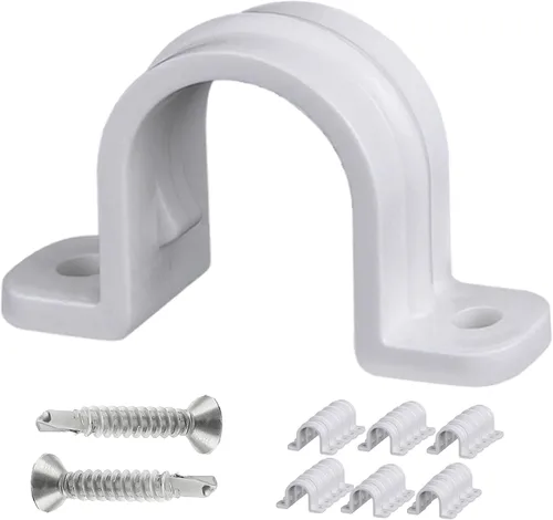 Miniatura 9 de 30 Piezas Abrazaderas de Correa de Tubería de Conducto, Abrazaderas de Tubo de Plástico SCH de 1 pulgada (32 MM), Clip de Tubo de Plástico de Dos