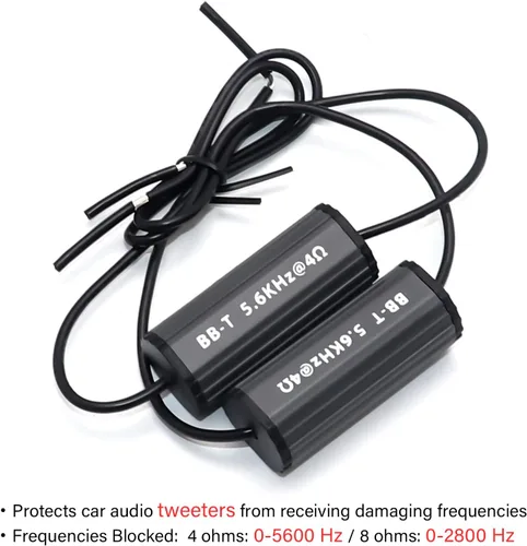 Miniatura 3 de RECOIL BB-T Bloqueadores de graves diseñados para proteger tweeters de audio de coche, eliminan frecuencias 0-5.6kHz a 4 ohmios, par