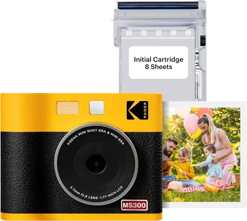 Miniatura 10 de KODAK Mini Shot 2 ERA 4PASS - Cámara instantánea y impresora fotográfica 2 en 1 (Amarillo, Cámara + 8 hojas iniciales + 60 hojas)