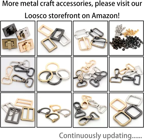 Miniatura 4 de Loosco Broches de gatillo, 6 cierres de gancho ovalados giratorios para gatillo, clips para correas, bolsas, cinturones, artesanía de cuero