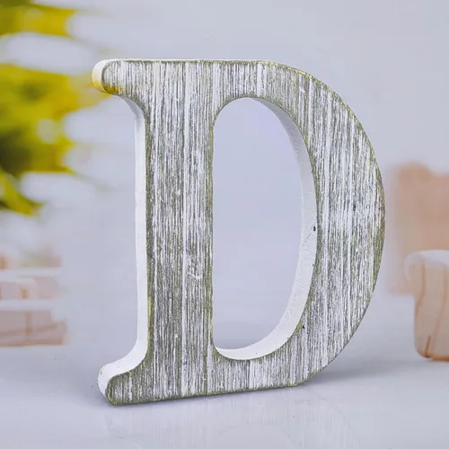 Miniatura 29 de Letras de madera rústica sin terminar de 6 pulgadas para decoración de pared, letras decorativas de pie en rodajas, decoración de tablero