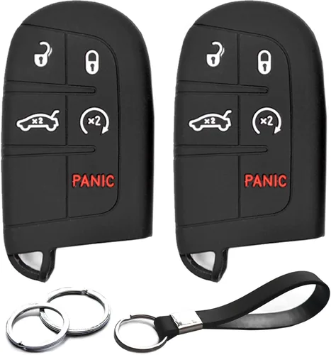 Miniatura 8 de 2 piezas compatibles con Dodge Durango Challenger Charger Hornet Jeep Compass Grand Cherokee WK Ram Promaster 1500 2500 3500 Chrysler 300 con Negro