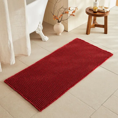 Miniatura 11 de TYUU Tapete de baño estilo gofre, tapete de baño bohemio, antideslizante, lavable, súper absorbente, de secado rápido, bonito tapete de baño