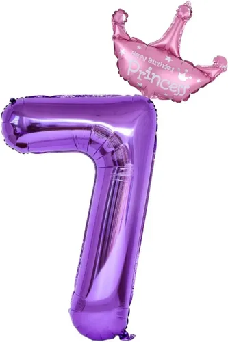 Miniatura 6 de Globos morados del número 1 de 40 pulgadas con corona de princesa, globos de helio de aluminio número 1, decoraciones de fiesta de primer cumpleaños