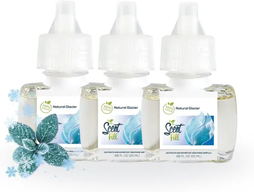 Miniatura 9 de Scent Fill Ambientador 100% natural de cereza y almendra con enchufe, recambios de aceite perfumado, 3 recambios
