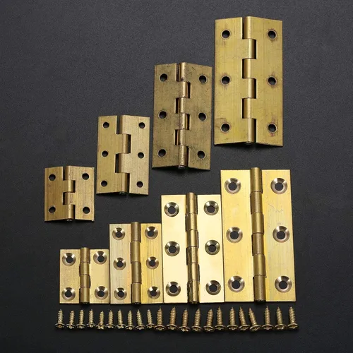 Miniatura 9 de dophee 4 mini bisagras de latón puro, bisagras plegables a tope para cajón, armario, puerta, joyero, muebles de madera, 2.5 pulgadas
