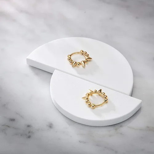 Miniatura 4 de Aretes de aro pequeños chapados en oro de 14 quilates, hipoalergénicos, minimalistas
