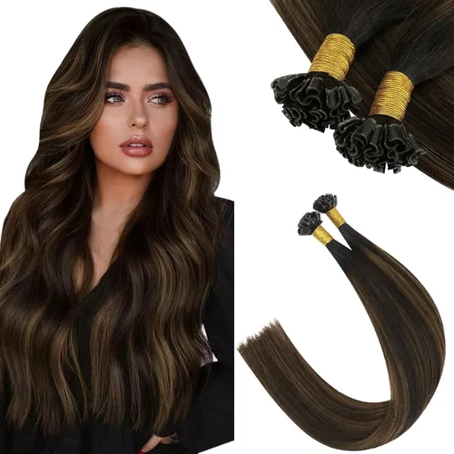 Miniatura 26 de Ugeat - Extensiones de cabello humano con microanillo, 14 pulgadas, extensiones de cabello Remy con microcuentas de 1 gm/hebra, 50 gms, extensiones