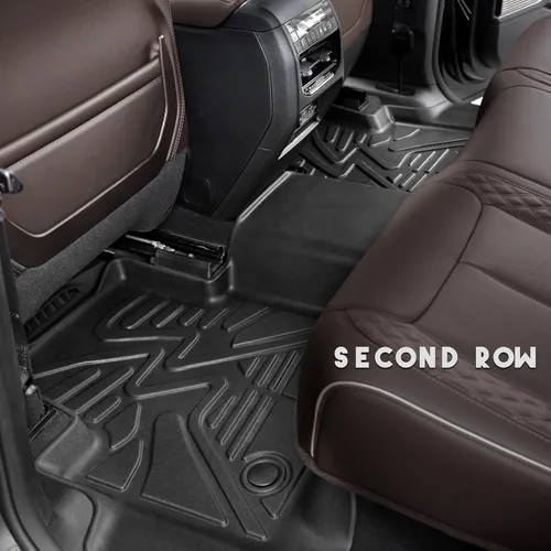 Miniatura 5 de KARPAL Alfombrillas de piso aptas para Toyota Tacoma 2005-2015 Doble Cabina (cobertura del espacio de los pies), revestimientos de piso de TPE