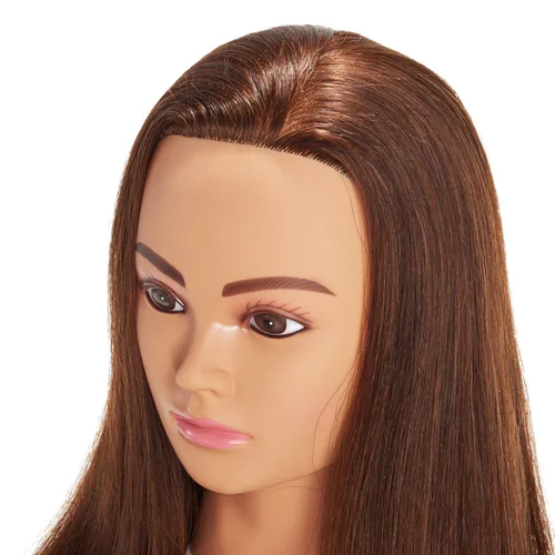 Miniatura 8 de Hairingrid Cabeza de Maniquí 20"-22" 100% Cabello Humano Peluquería Cosmetología Maniquí Cabeza de Entrenamiento de Cabello y Soporte de Abrazadera