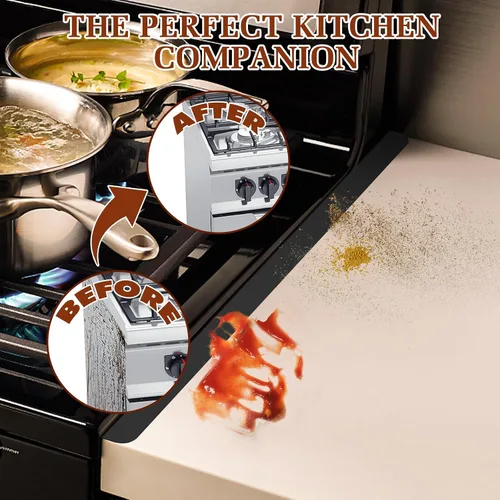 Miniatura 7 de Paquete de 2 cubiertas expandibles de acero inoxidable para huecos de estufa (13.8"-27.6"), retráctiles para llenar el espacio entre la estufa