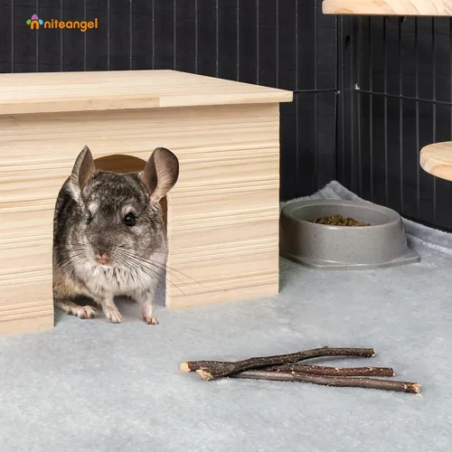 Miniatura 5 de Niteangel Palitos de manzana naturales masticables juguetes para conejos, chinchilla, conejillos de indias, hámsters y otros animales pequeños