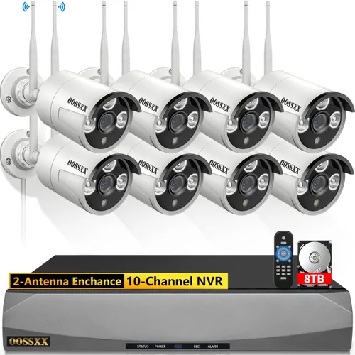 Miniatura 10 de Antenas Duales para Wi-Fi Mejorado con IA de Detección Humana 2K 3.0MP Sistema de Cámara de Seguridad Inalámbrica, Kits de DVR de Vigilancia