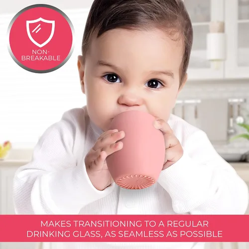 Miniatura 5 de Taza de silicona para bebé, taza de entrenamiento para niños pequeños, taza abierta para el destete LED del bebé, paquete de 2 tazas para bebés que
