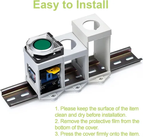 Miniatura 5 de 4 protectores de plástico transparente para interruptor de botón, a prueba de polvo, pomo de parada de emergencia para botón de encendido de 0.866