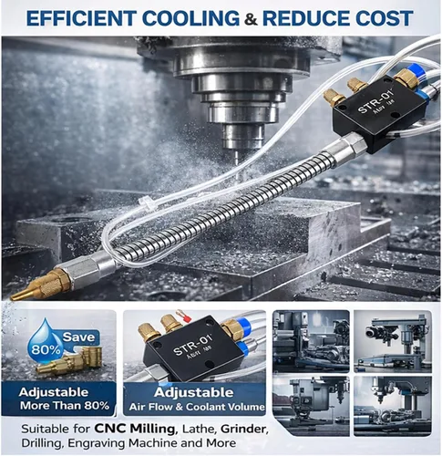 Miniatura 7 de Garosa Sistema de pulverización de lubricación de refrigerante de niebla, para corte de metal, máquina rociadora de enfriamiento para tubería