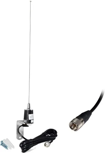 Miniatura 5 de Antenas HYS para aficionados Antena de doble banda NMO de 20 pulgadas VHF 144/UHF 430MHz Montaje en forma de L NMO Antena de radio móvil con soporte