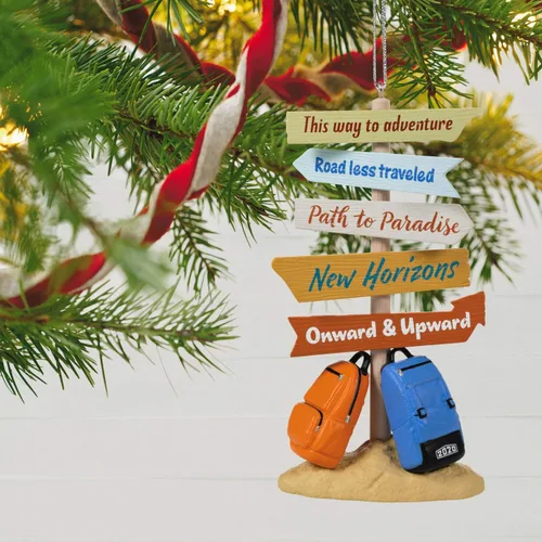 Miniatura 2 de Hallmark Adorno navideño de recuerdo 2020 con fecha de año, nuevos horizontes por delante (viajes, graduación, jubilación) (1799QGO1971)