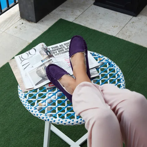 Miniatura 29 de Floopi Pantuflas para mujer, forro de piel sintética suave con espuma viscoelástica acogedora, pantuflas de casa para mujer con suela antideslizante
