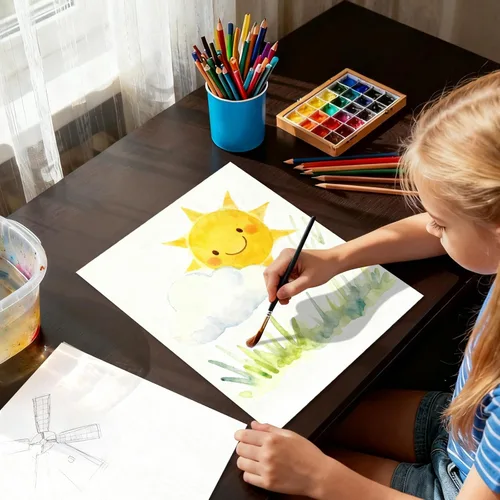 Miniatura 4 de OSIMIG 200 hojas de papel de acuarela de 9 x 12 pulgadas a granel, 110 libras/8.11 oz/m² de prensa en frío, almohadilla de papel de color de agua