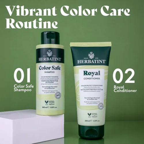 Miniatura 6 de Herbatint Acondicionador Royal con aloe vera y aceite de jojoba – Fórmula hidratante profunda para cabello teñido – Restaura la suavidad, el brillo