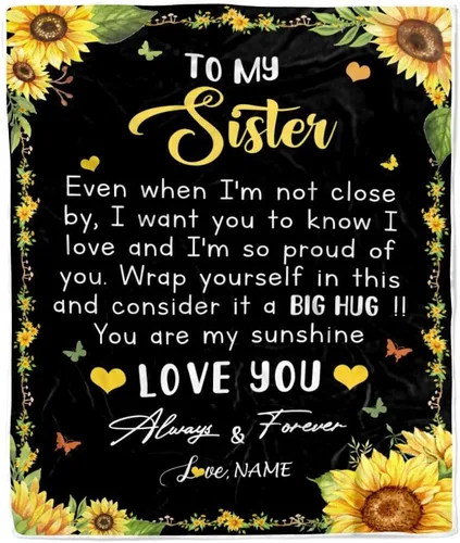 Miniatura 7 de Manta personalizada con texto en inglés «To My Sister from Brother I Love You Hugs» (texto en inglés) con texto en inglés «To My Sister», «I Love