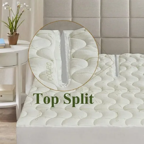 Miniatura 3 de Top Split King (Flex Head) - Protector de colchón de rayón impermeable de jacquard de bambú para camas King divididas