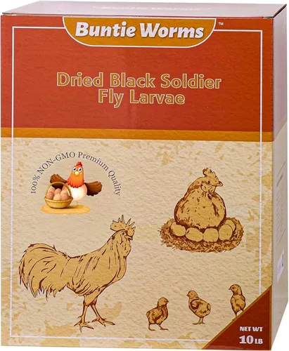 Miniatura 8 de BUNTIE WORMS Gusanos secos de mosca del soldado negro 5LB, alimento para pollos alto en proteínas, 100% natural sin transgénicos – Tratamiento