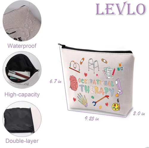 Miniatura 2 de LEVLO Linda bolsa de maquillaje de terapia ocupacional para terapeutas del futuro OT, regalo de atención médica para mujeres y niñas BFF, 4X-Large
