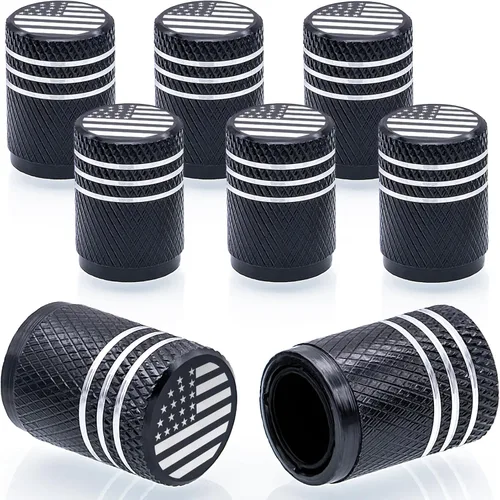 Miniatura 20 de 4 piezas tapones de válvula de neumático en forma de dados, cubiertas universales de válvula de neumático a prueba de polvo con núcleo de cobre