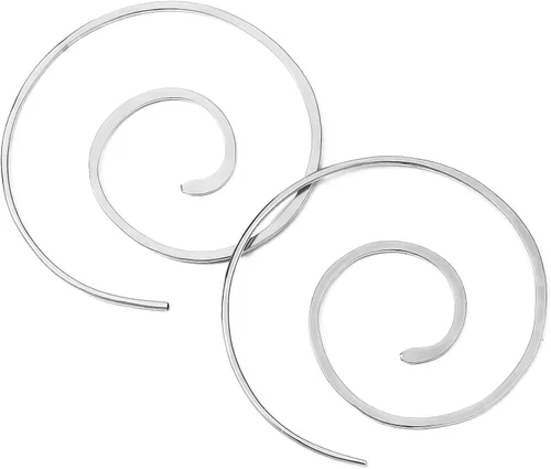 Miniatura 13 de Pendientes de aro delgados martillados, elegantes geométricos de plata de ley maciza, relleno de oro y relleno de oro rosa; para mujeres de Lotus