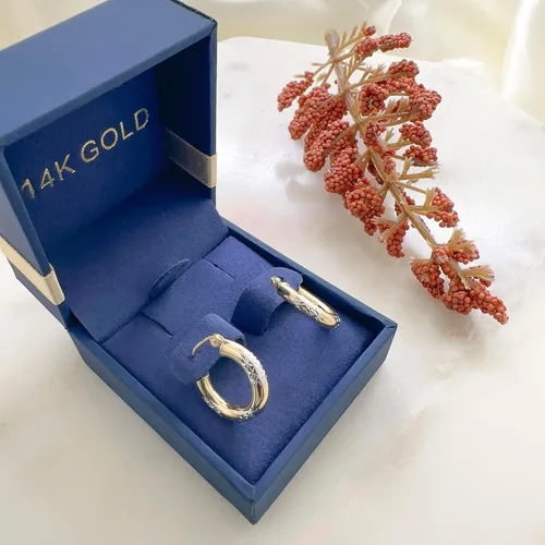 Miniatura 7 de Real Yellow14k Gold Hoop Earrings for Women Girls Mom Lightweight Hoops Solid Jewelry for ears Shiny & Round Original 14 Karat for Gifts