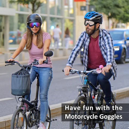 Miniatura 6 de Gafas de motocicleta para niños, 2 paquetes de gafas para cuatrimoto, motocross, esquí, gafas de carreras todoterreno para niños, gafas anti-UV, a
