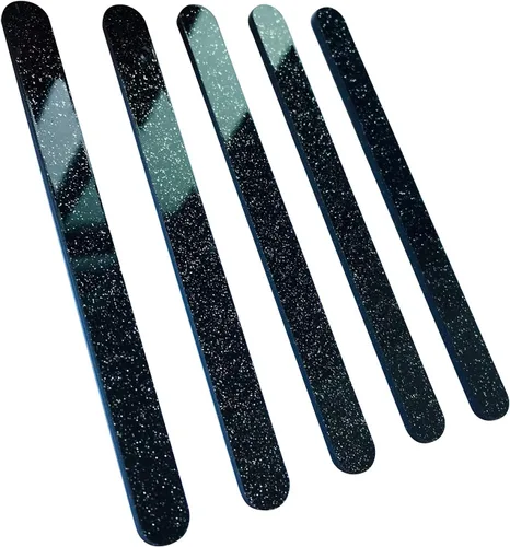30 palitos de acrílico reutilizables para tartas, palitos de espejo para recuerdos de fiesta (purpurina negra)