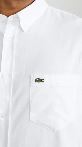 Miniatura 6 de Lacoste Camisa de manga corta Oxford con cuello abotonado y ajuste regular para hombre