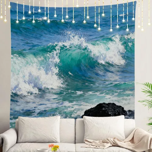 Miniatura 55 de Shrahala Tapiz de pared con paisaje de lago de otoño, bosque amarillo, para colgar en la pared, tapiz grande, decoración de fibra de poliéster