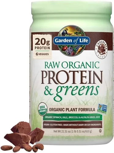 Miniatura 9 de Garden of Life Proteína orgánica cruda y verduras, cacao de chocolate, 1 lb 5.51 oz (610 g)